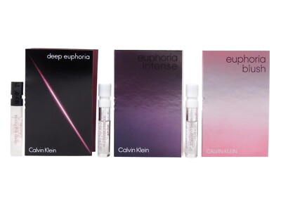 CALVIN KLEIN DEEP EUPHORIA INTENSE BLUSH 1.2ml .04oz PERFUME SAMPLES TRY ALL 3