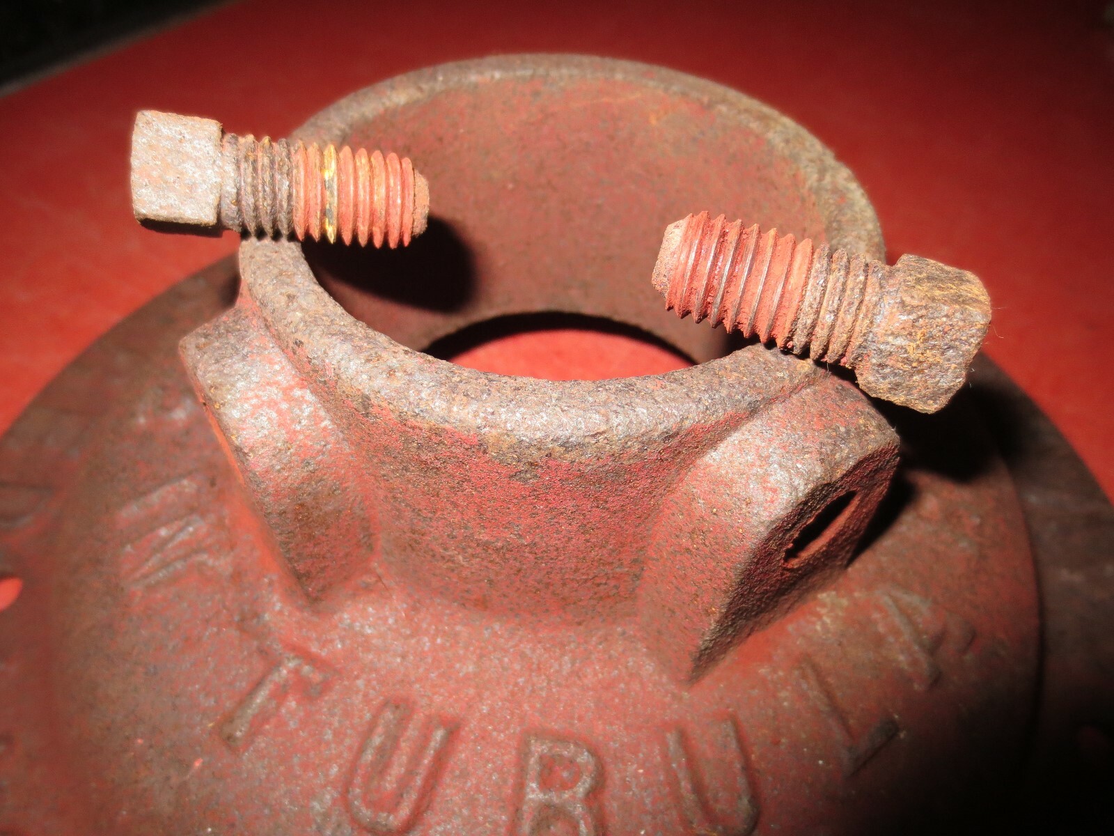 Antique Red Jacket Windmill Hand Pump Base RNOS Cast Iron Water Well Tubular Vtg