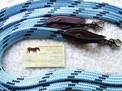 Rein Slobber Strap Rope Loop Reins Mecate Cowboy Tack training trail multi tan