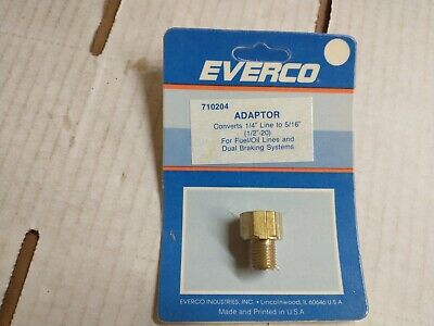CASE LOT OF 24 BRASS ADAPTERS 1/4 LINE TO 5/16 1/2-20 710204 EVERCO