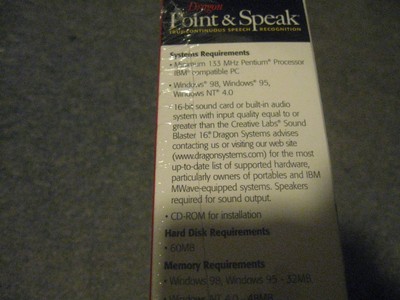 Vintage Dragon Point & Speak Manual PC CD voice speech recognition program