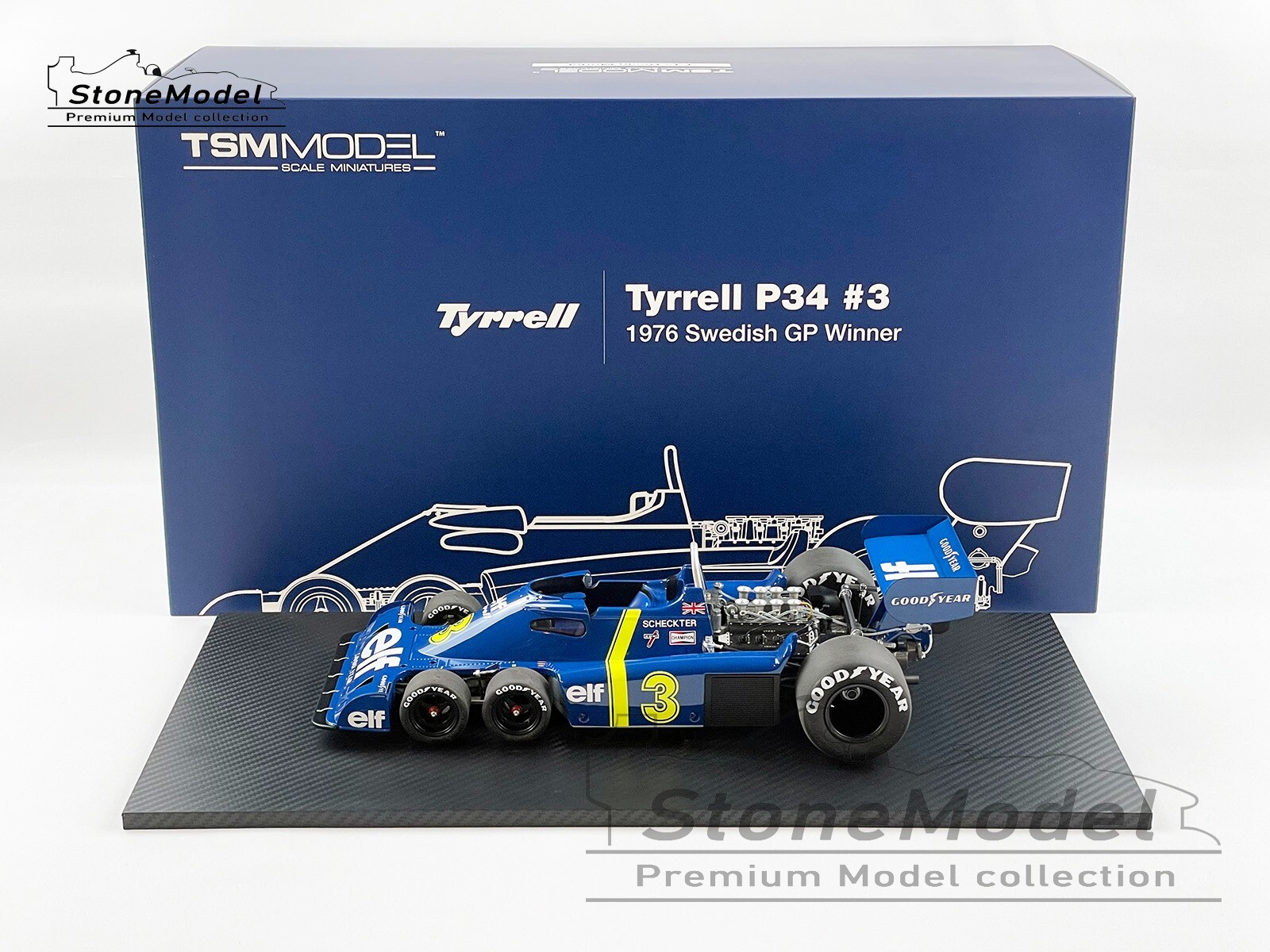 Tyrrell F1 P34 #3 Jody Scheckter Sweden Winner 1976 1:12 TSM