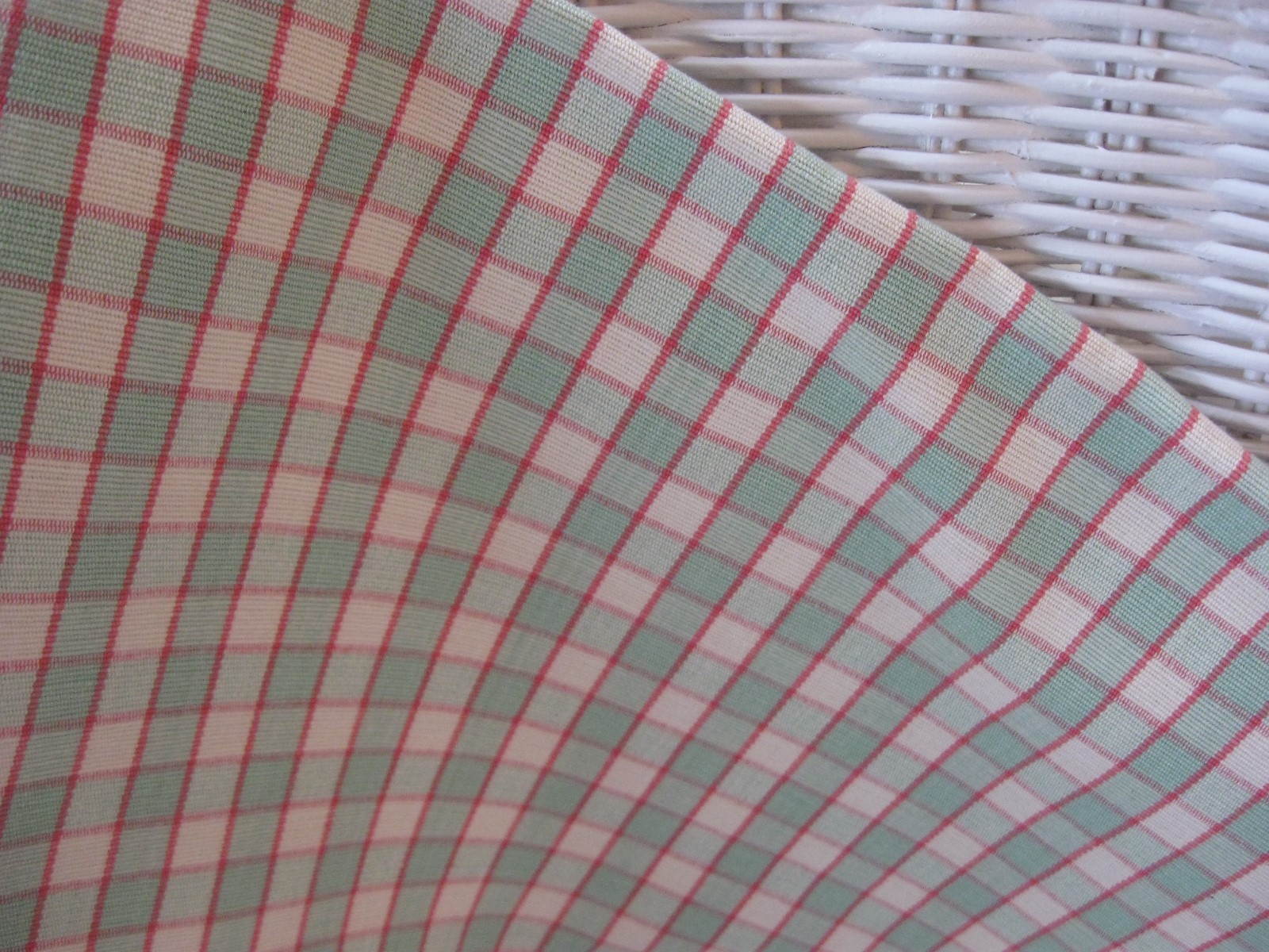 Green Checked Upholstery Fabric~ Price Reduced