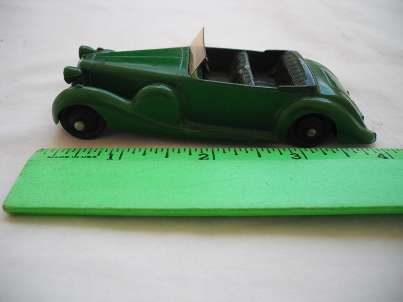 Dinky Toys Lagonda Auto Car, Green Convertible, DieCast Metal, Meccano, England