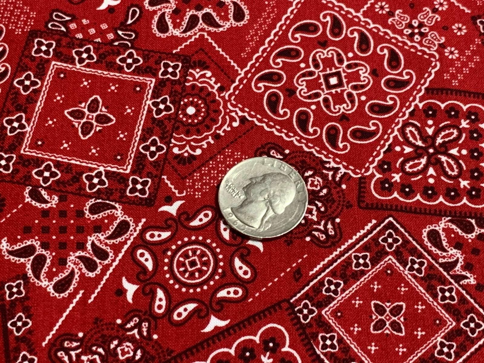 Fabric Western Red Bandana KAUFMAN on Cotton by the 1/4 yard eBay