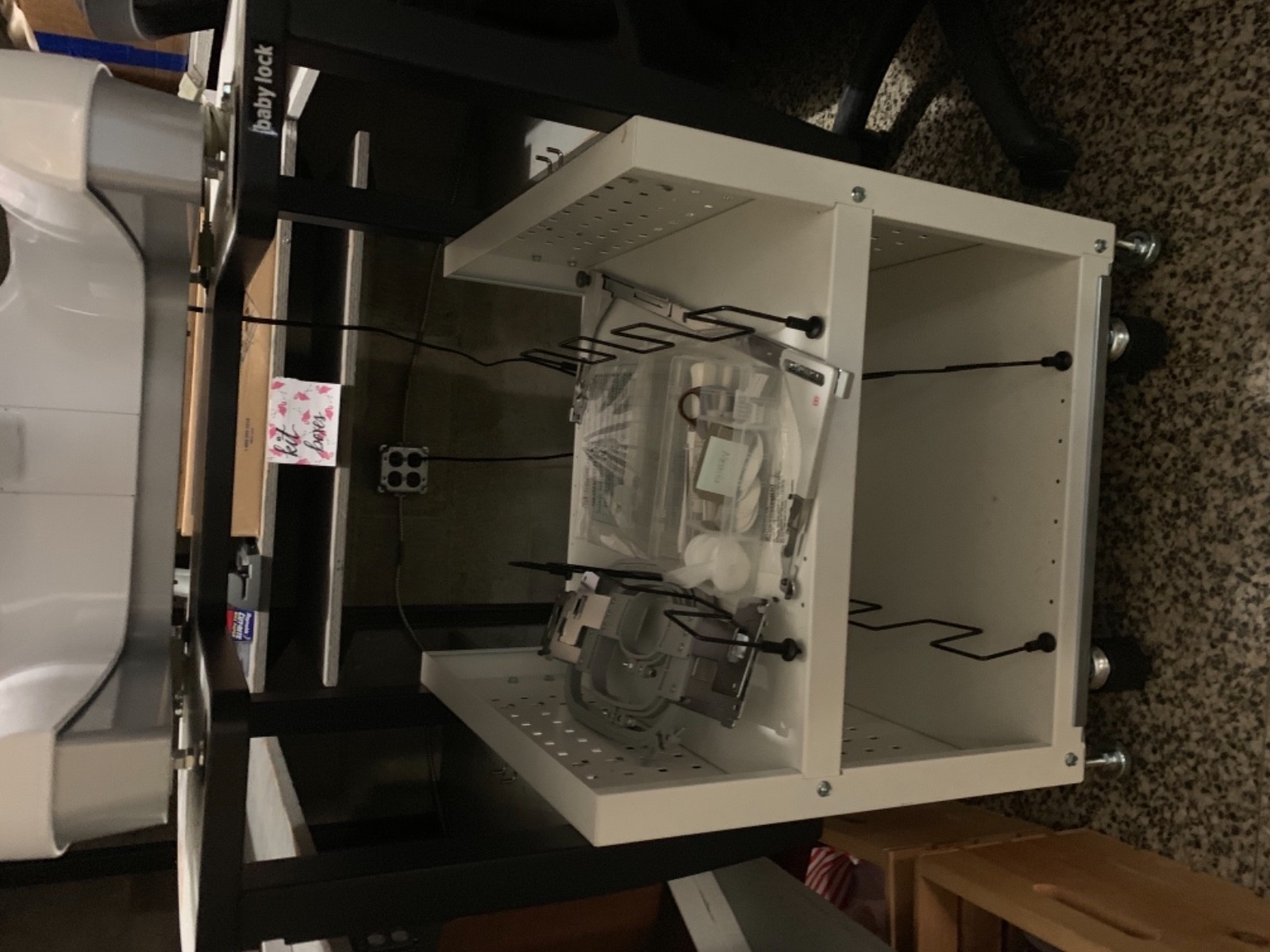 Babylock intrepid 6 needle embroidery machine with stand and accessories