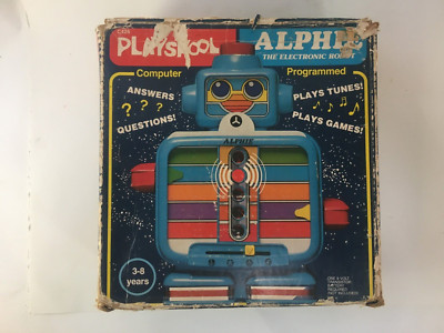 Robot Playskool Alphie Kid's Learning Electronic Space Age w/ Box Vintage 1978
