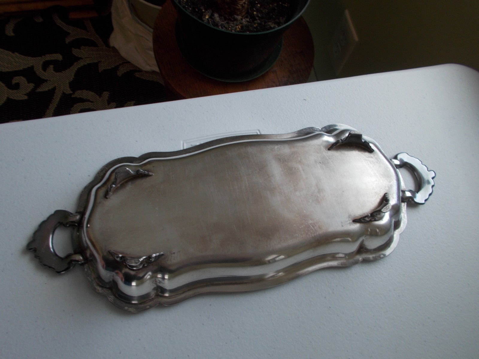 Vintage Poole Silver Footed Bread Tray + An Unknown Tray