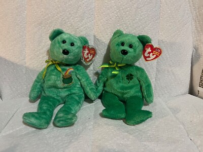 Ty Beanie Babies 2002 Dublin & 2003 Killarney 2003 with tags St. Patrick's Day 