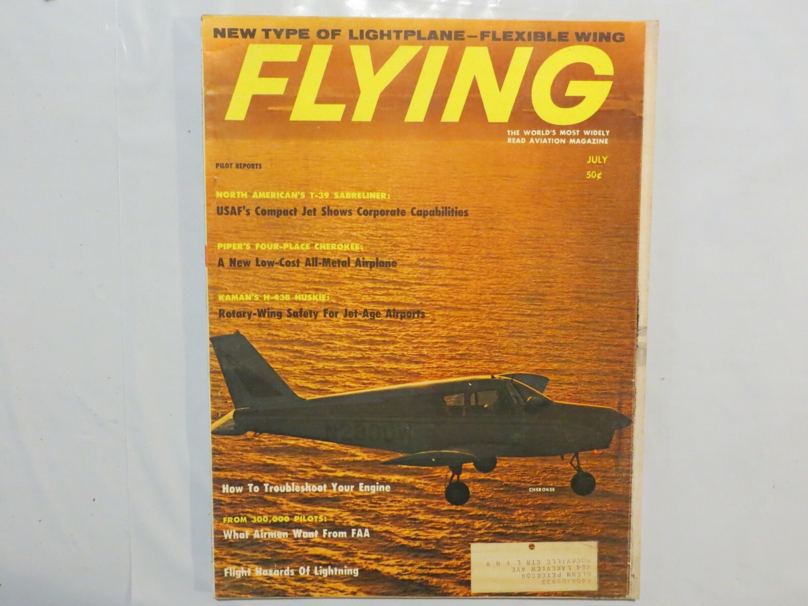 Excellence in Flight様 Flying Magazine Airplane Aviation july 1961 Cherokee Kaman H