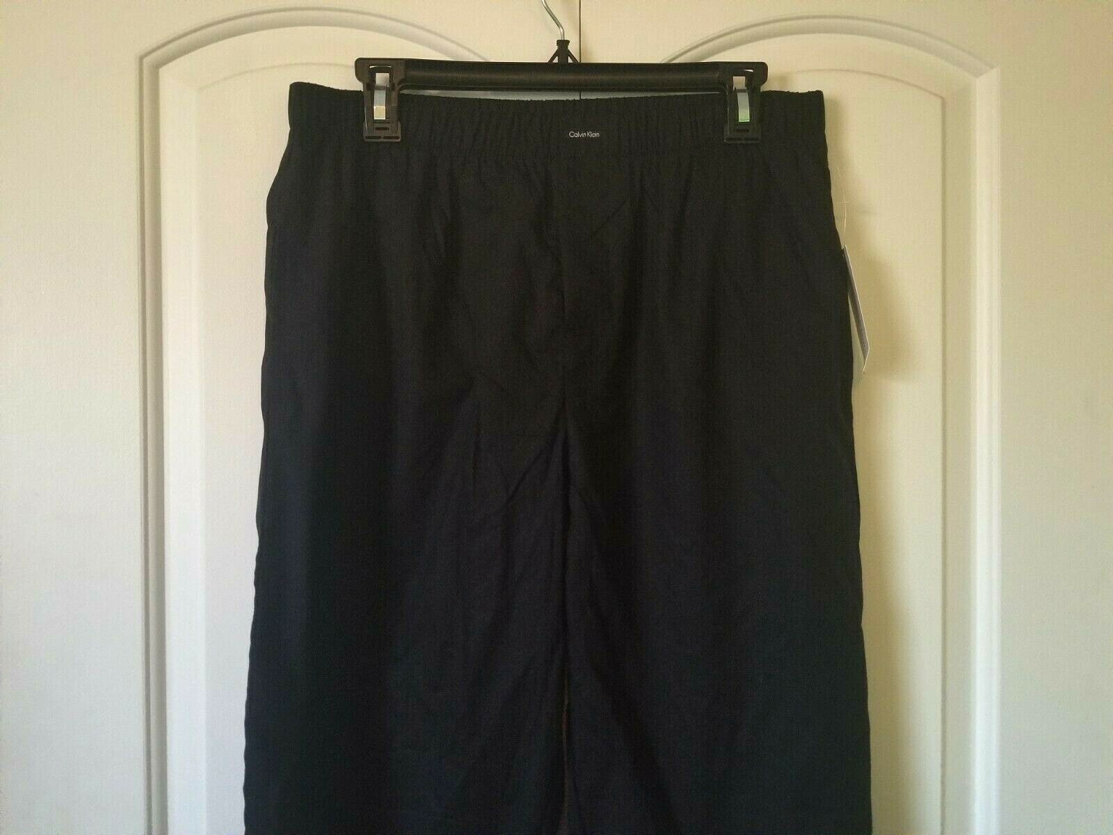 Calvin Klein Men's Lounge Pants NWT Size Medium Black 100% Cotton Elastic Waist