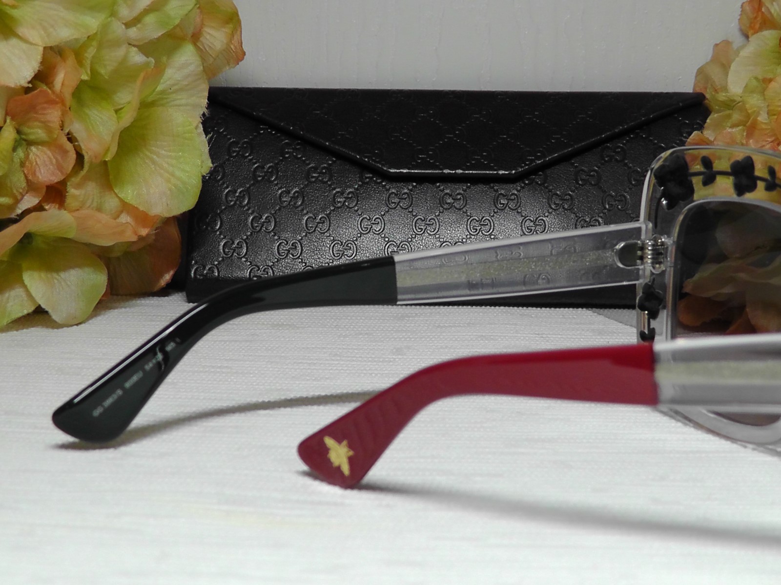 Pre-owned Gucci Gg3863s Oversized Square Black/crystal Frame 900 Eu Sunglasses 54 22 145 In Gray