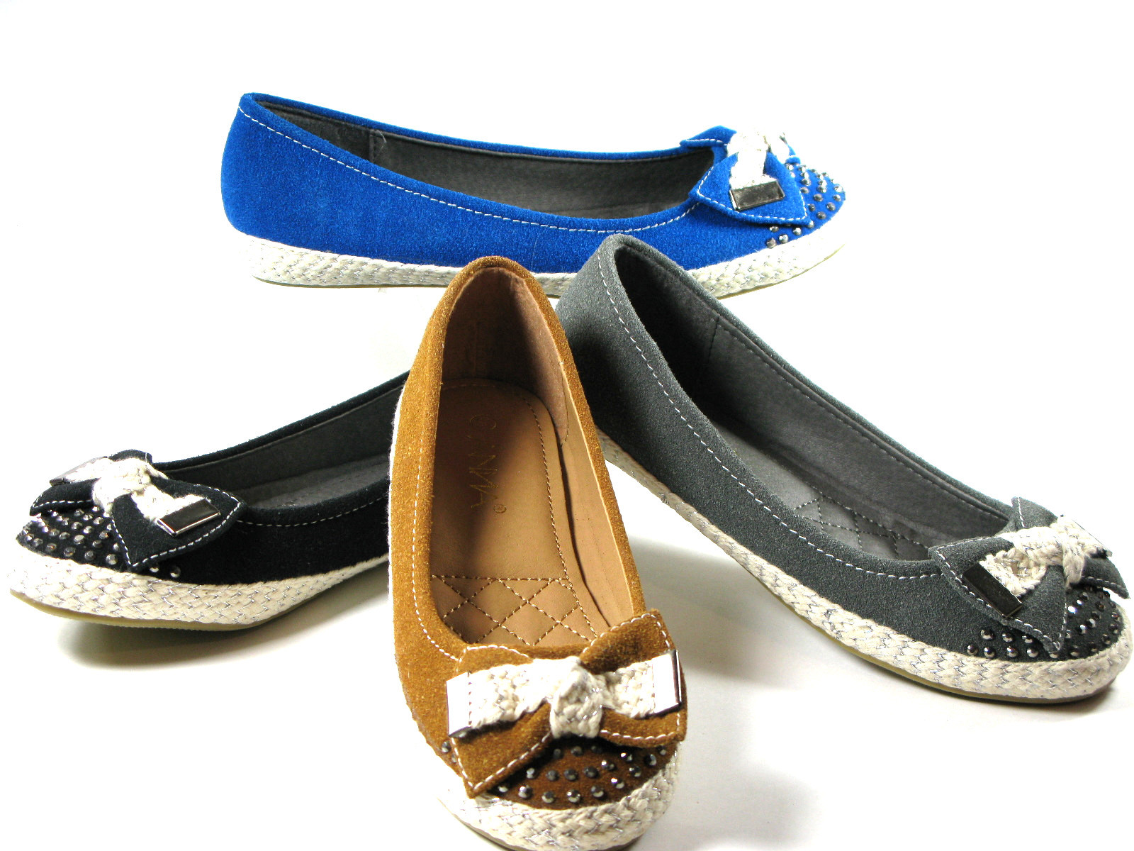 New Womens Suede Comfy Flat Dress Shoes Black Brown Blue