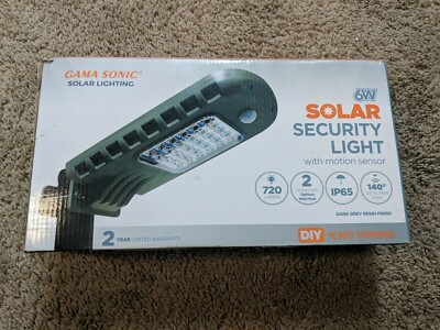 Gama Sonic GS-101 Motion Solar Outdoor LED Area Light 6W 140-Degree Dark Grey 