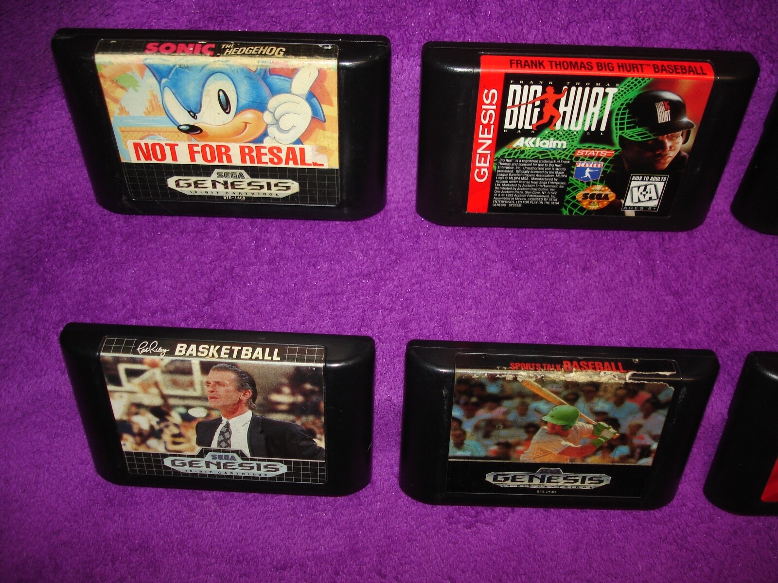 Lot of 6 Sega Genesis Games - Sonic & Sports Talk *Cleaned, Tested, & Working!*