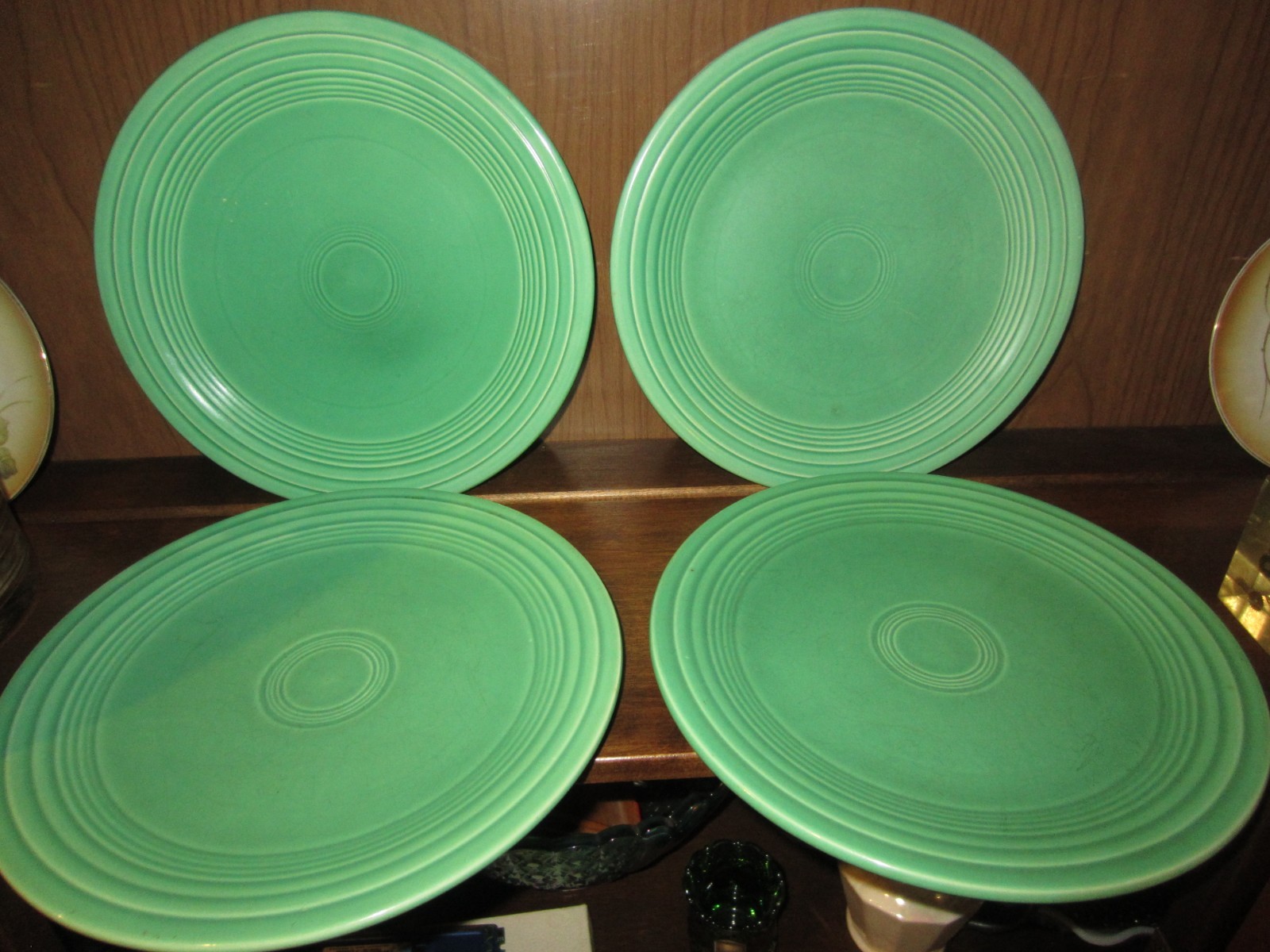 VINTAGE FIESTAWARE  LUNCHEON PLATES  4 - 9 INCH  LIGHT GREEN PLATES