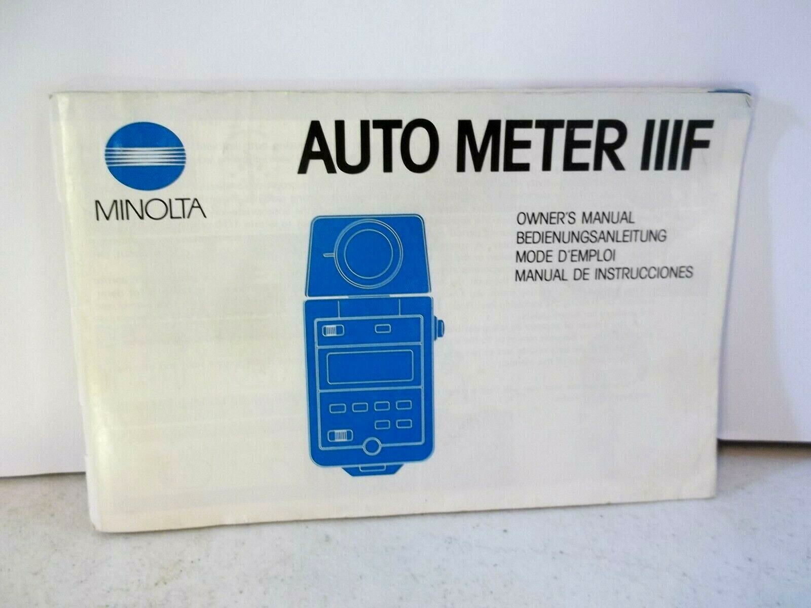Minolta Auto Meter IIIF Owners ManualのeBay公認海外通販｜セカイモン