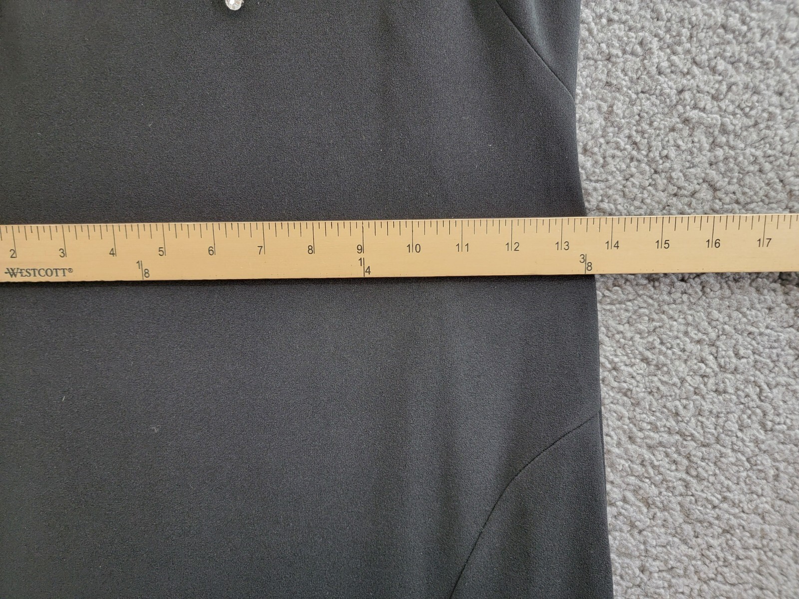 Adrianna by Adrianna Papell Knit Crepe Column Gown Women's 2 Black Back Zip - Picture 6 of 17