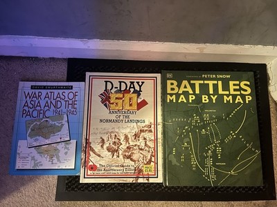 War Atlas + Battles Map By Map Bundle With D-day 50th Anniversary Book