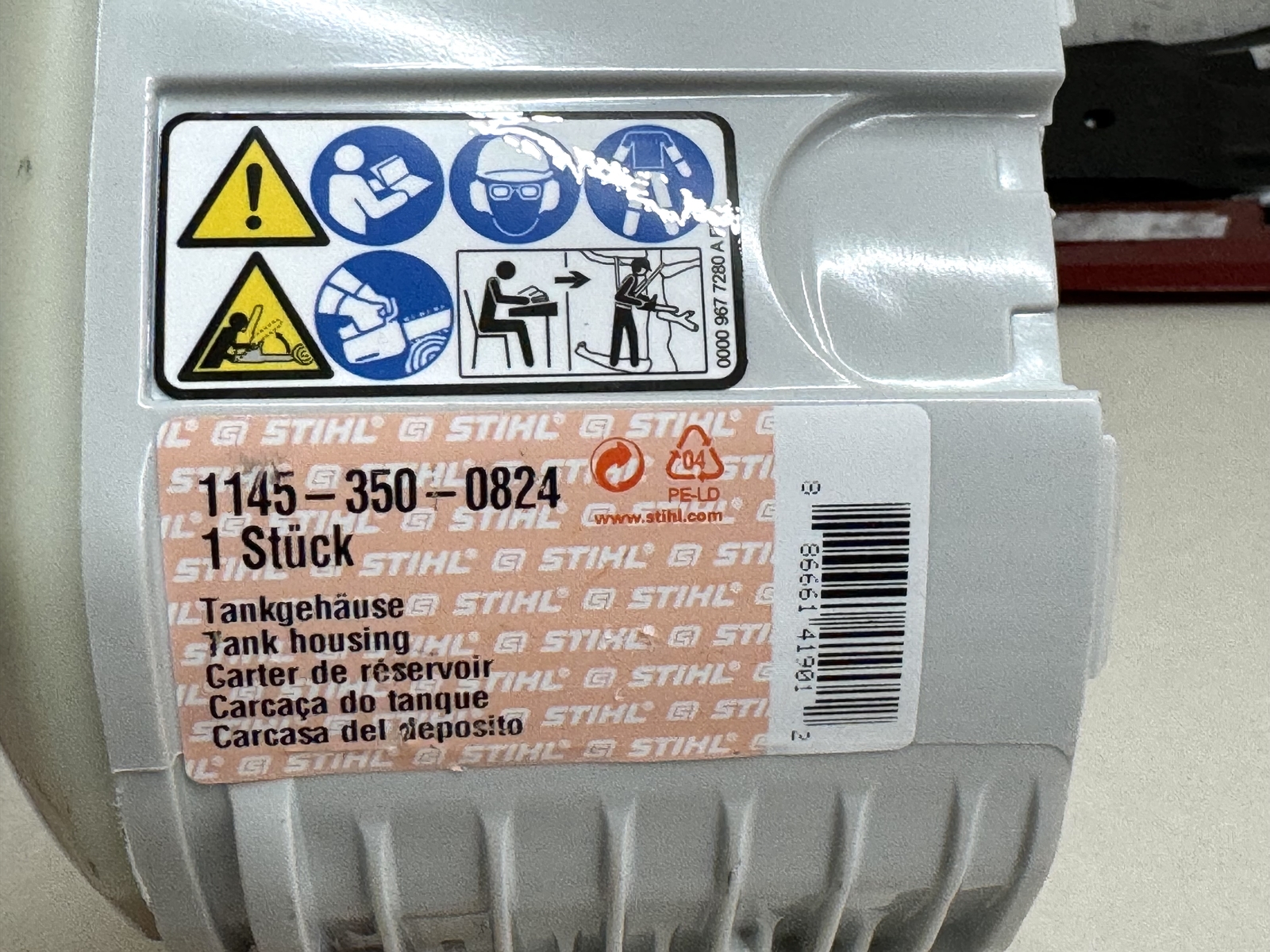 STIHL OEM TANK HOUSING 1145 350 0824 MS201 T TC-M MS201T MS201TC-M - Picture 3 of 5