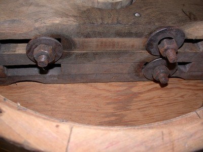 ANTIQUE WOODEN FLATBELT PULLEY from NORTH DAKOTA BLACKSMITH SHOP 18X6 1/2 INCHES