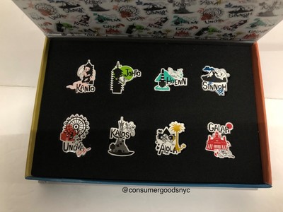 Pokemon Center Pokémon Region Tour Pin Box Set (8-Pack) NEW IN BOX COMPLETE SET