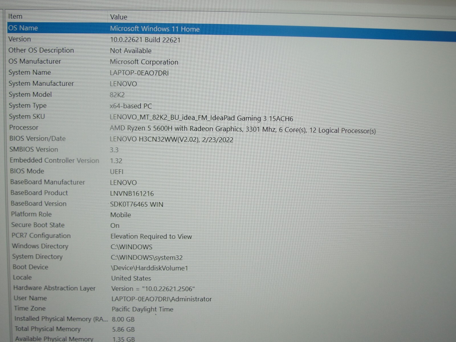 Lenovo IdeaPad Gaming 3 15ACH6 15.6" FHD Ryzen 5 5600H 8GB RAM 256GB SSD RTX 3050 Ti - Thumbnail 2