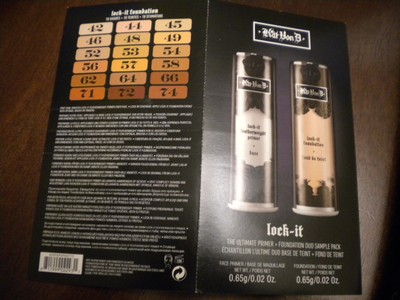 Kat Von D Lock It Foundation Featherweight Primer Sample Duo  med 54 & primer x2
