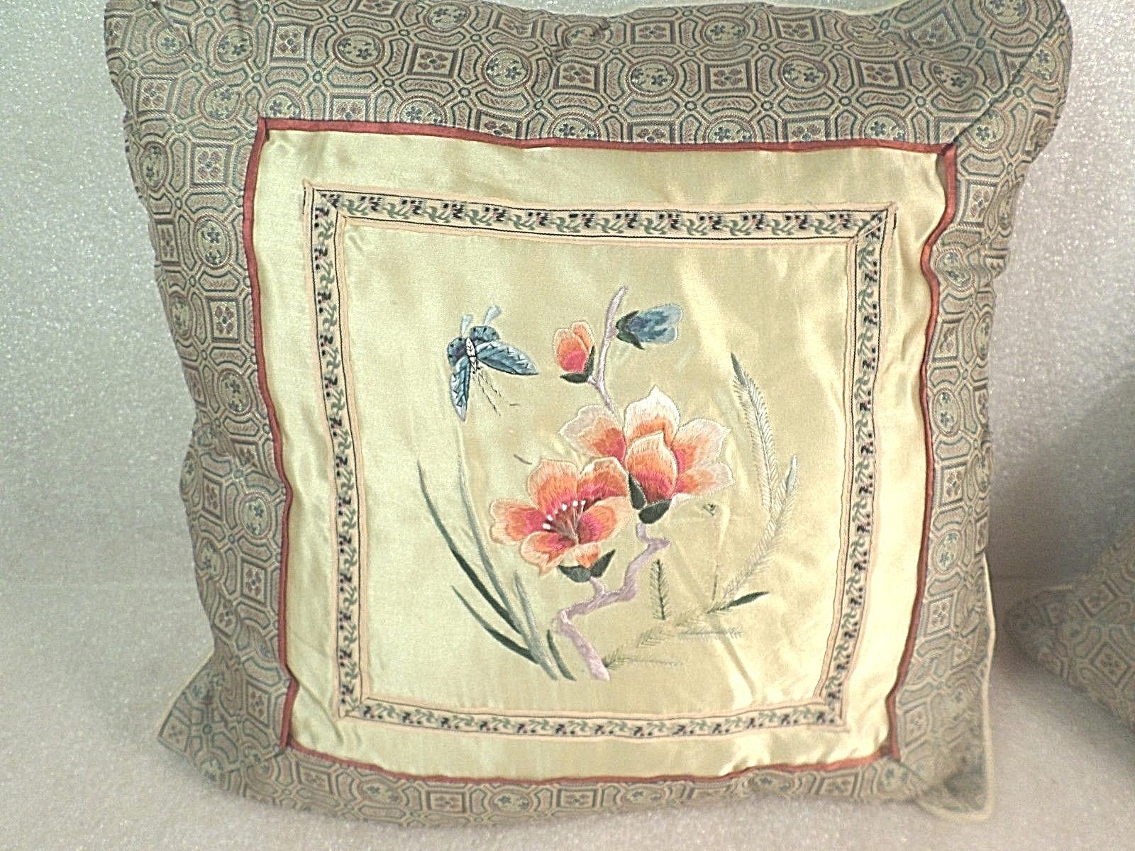 Vintage Beijing Chinese Silk Thread Embroidered Pillow Covers~Don Huang~5 Covers