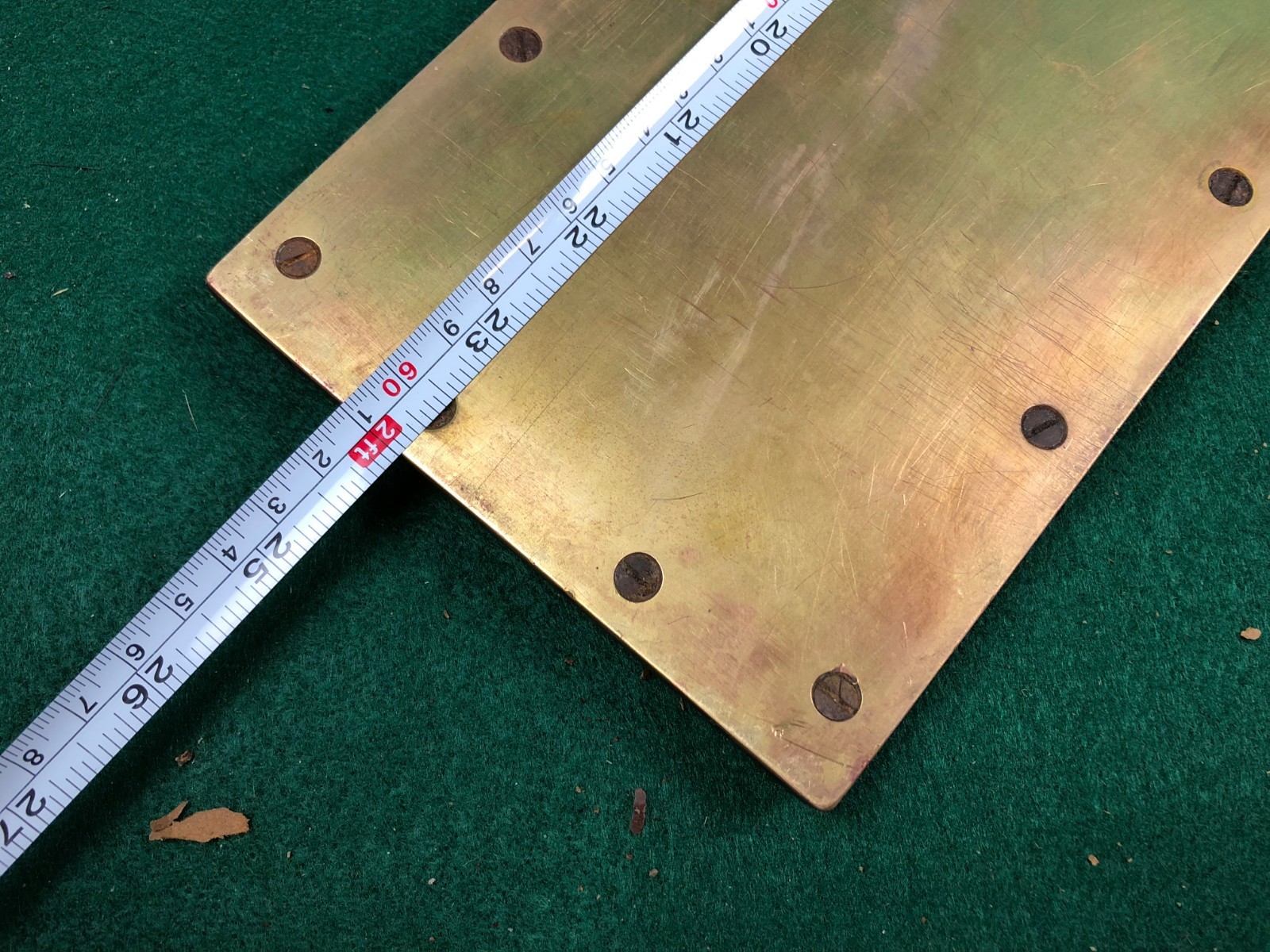 Vintage polished brass and wood letterpress print tray/galley/printing 24