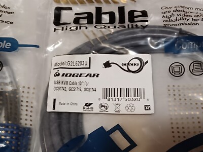 Lot of 3 IOGEAR G2L5203U USB KVM 10 FT CABLE FOR GCS1716 GCS1742 GSC1744
