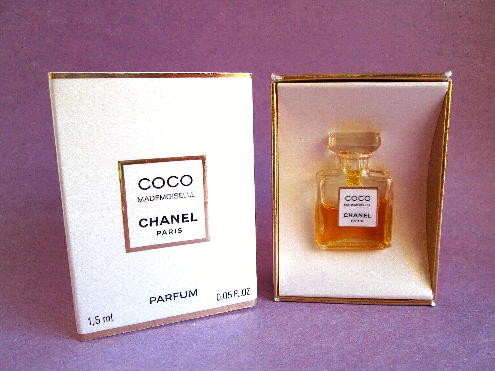 Vintage Chanel Coco Mademoiselle Mini Pure Perfume in Box 1.5 ml 0.05 oz  RARE