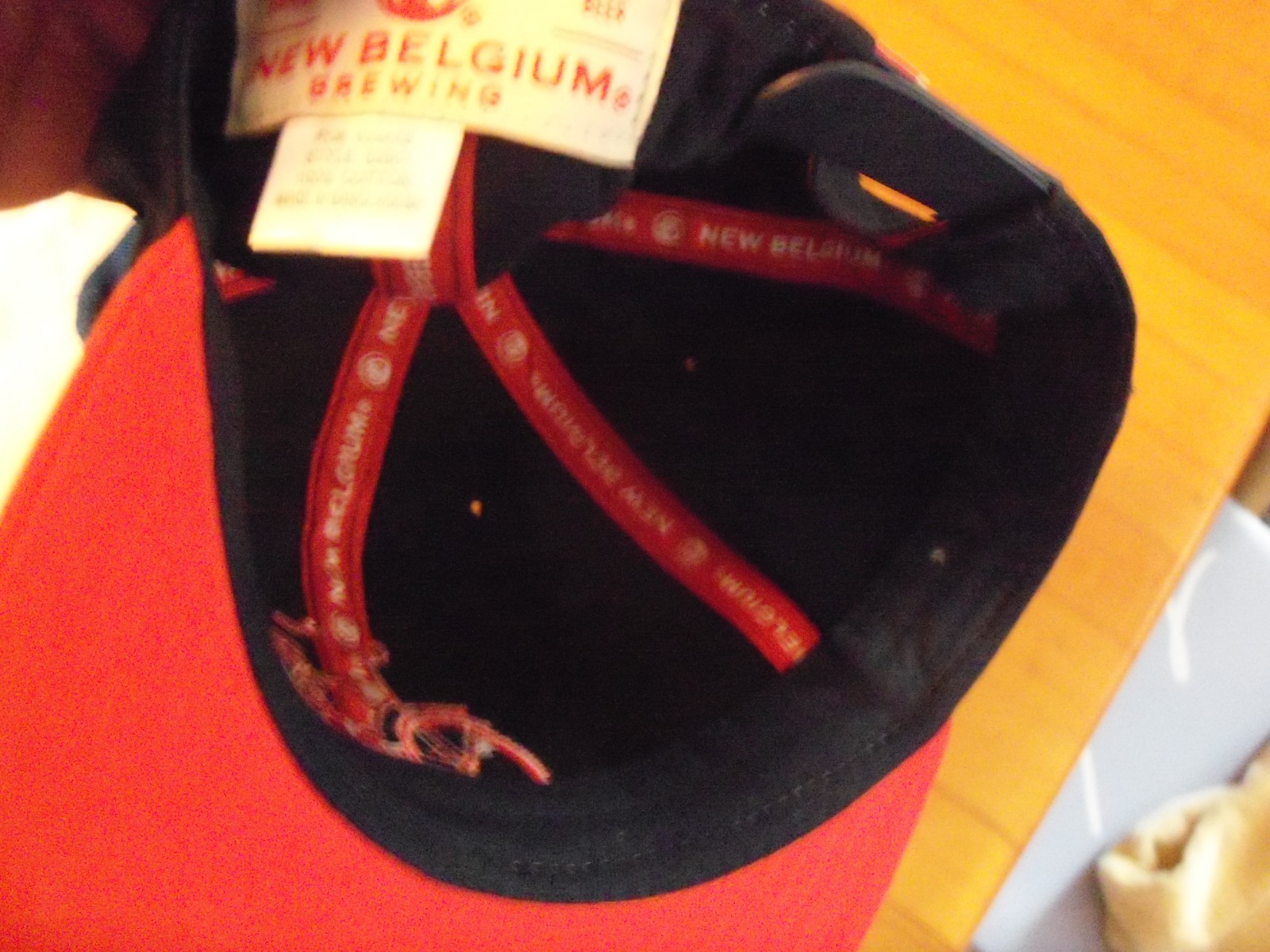 Fat Tire Red Bicycle Hat Ball Cap NEW BELGIUM BREWING Navy & Red