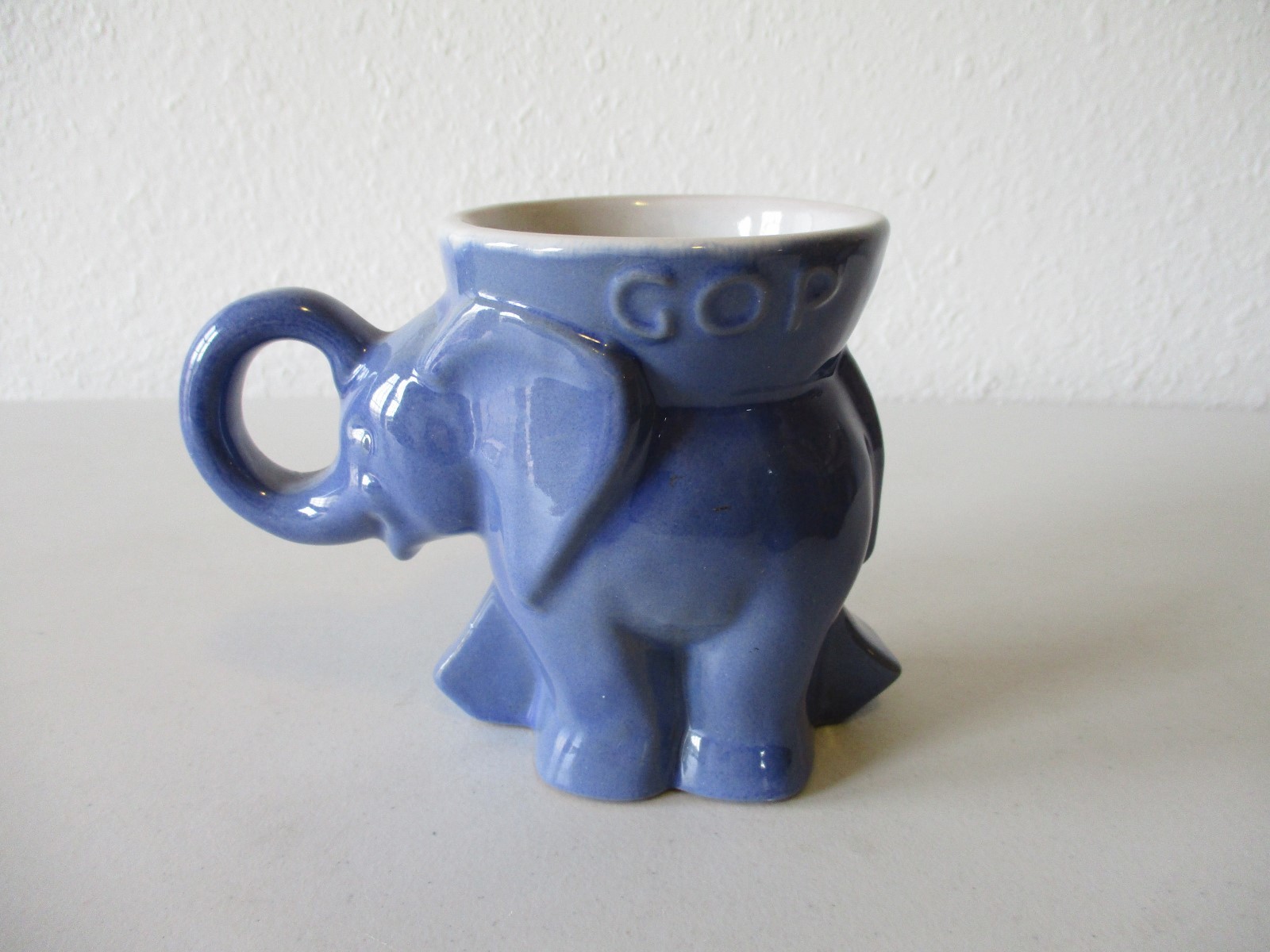 1970 Frankoma GOP Political Elephant Mug Blue