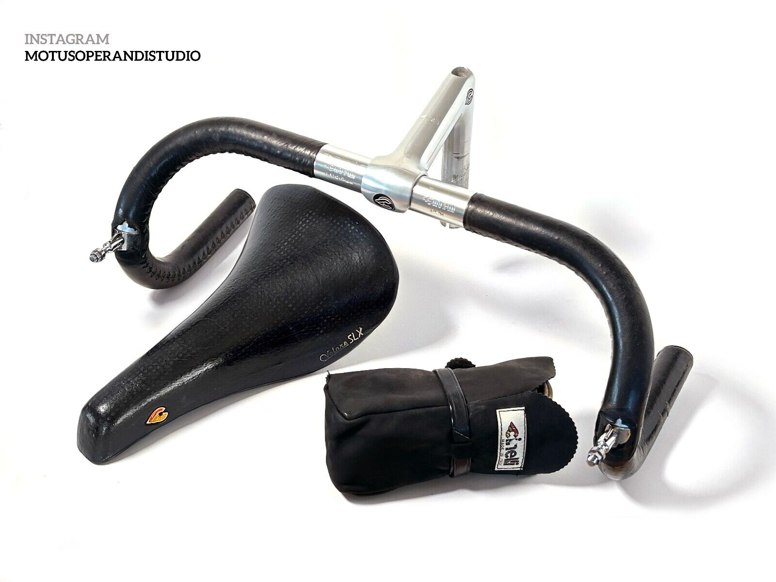RARE CINELLI VIP KIT ORIGINAL BLACK LEATHER VINTAGE GOOD RARE CINELLI VIP KIT ORIGINAL BLACK LEATHER VINTAGE GOOD