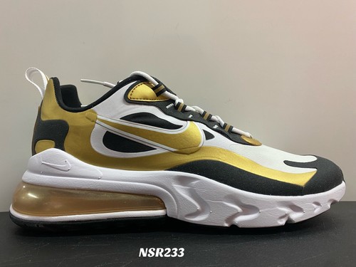 NIKE AIR MAX 270 REACT WHITE METALLIC GOLD BLACK CW7298 100