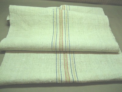 VINTAGE Grain sack fabric material Linen Hemp stripe upholstery 106X