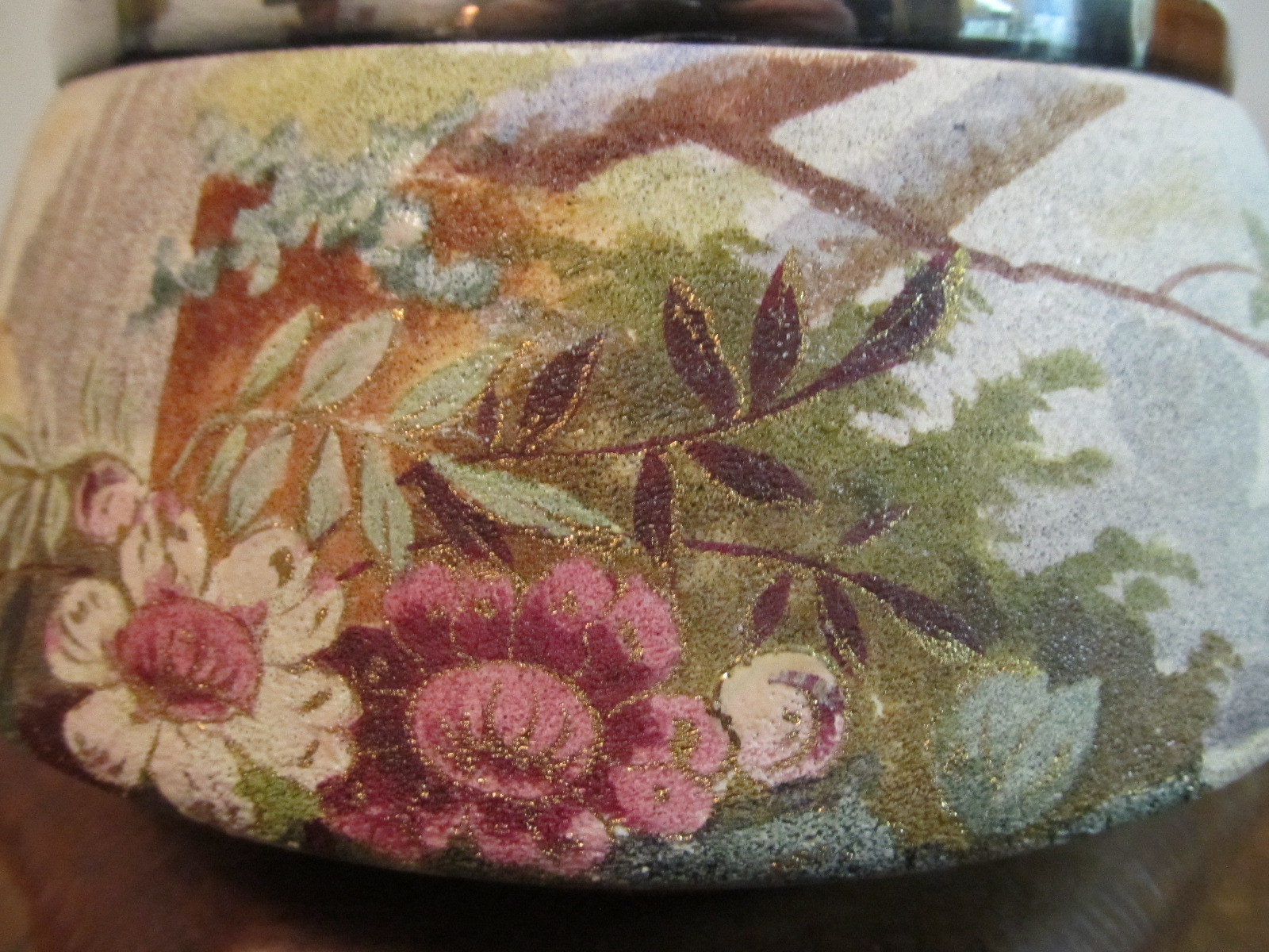 Royal Bonn Art Nouveau Salt Glazed Ceramic SP Trimmed Salad Bowl with Tongs