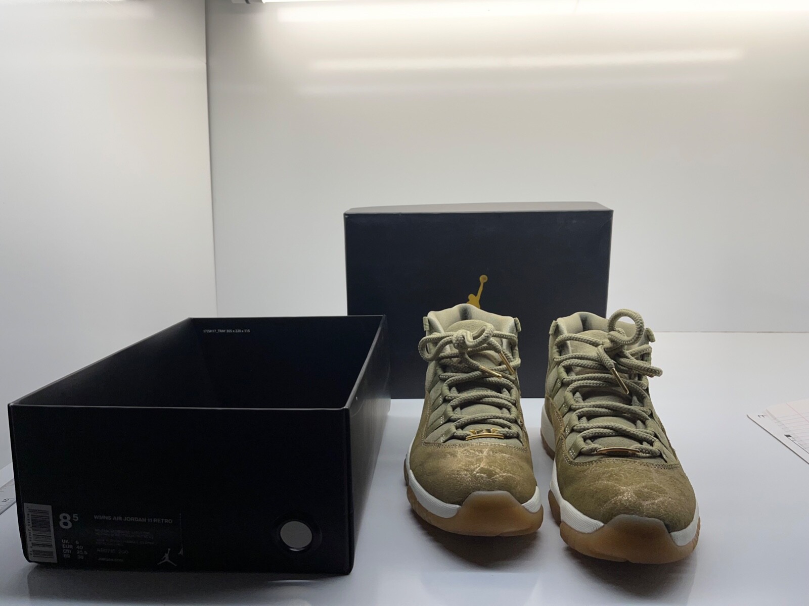 jordan 11 olive lux on feet