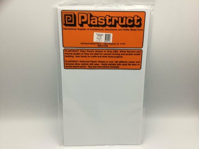 Plastruct 91103 SSS-103P 0.75mm Styrene Sheet White 300x175mm 5pc