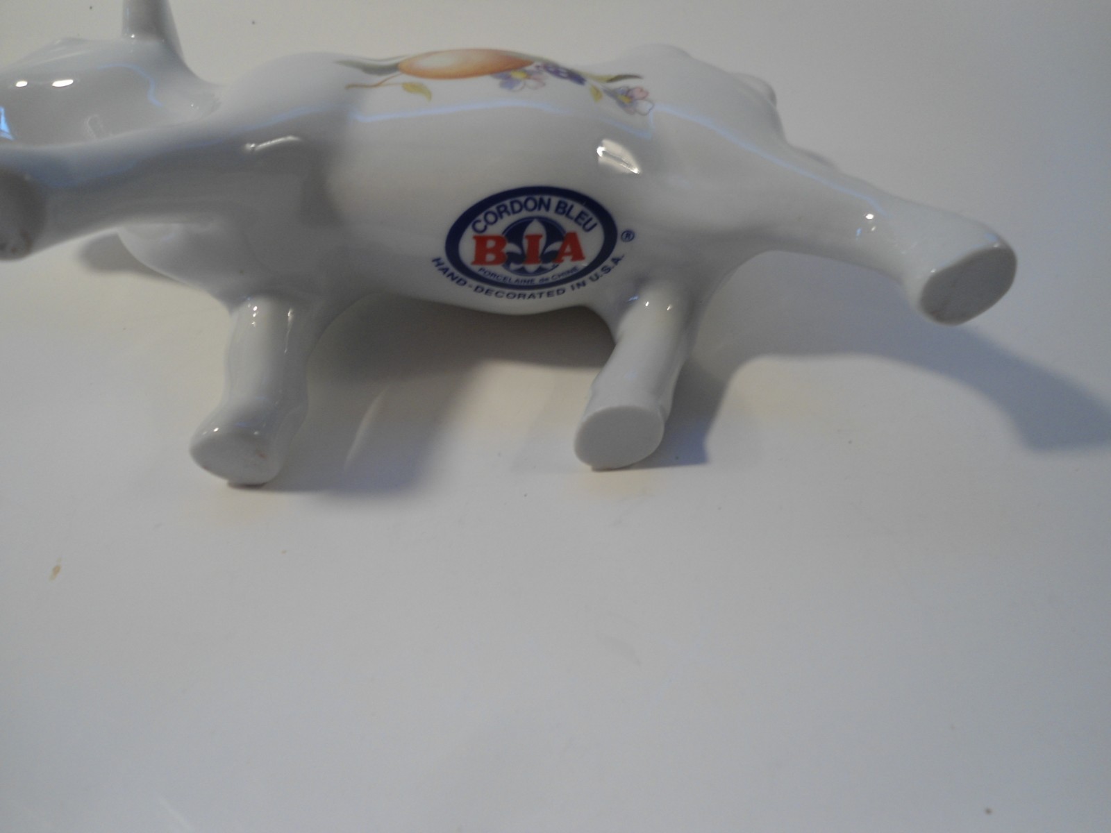 Cordon Bleu Bia Ceramic Cow Creamer Pitcher with Fruit and Flowers