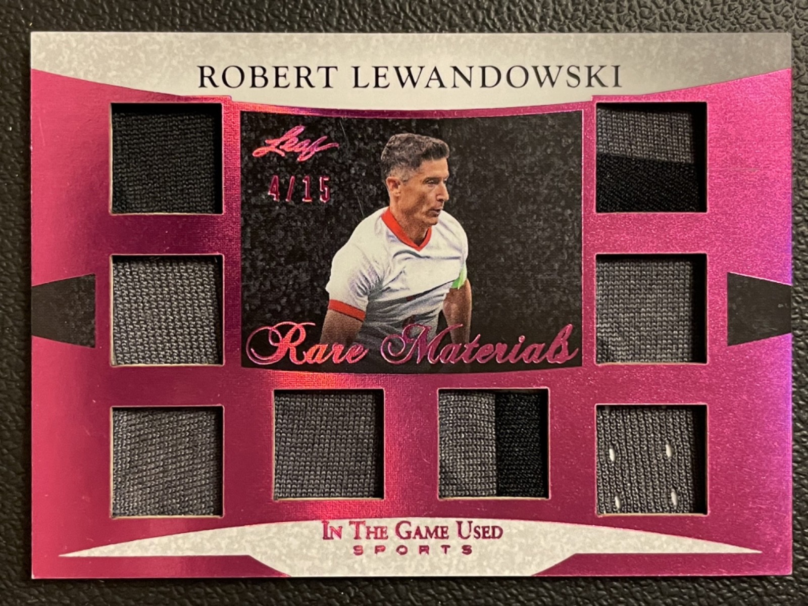 2024 Leaf In The Game Used Rare Materials Pink Foil Robert Lewandowski Patch /15