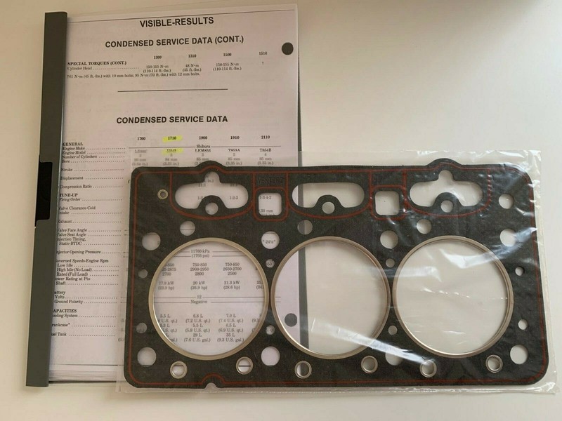 Zylinderkopfdichtung Head Gasket Workshop Manual FÃ¼R Ford Tractor 1710 H843 