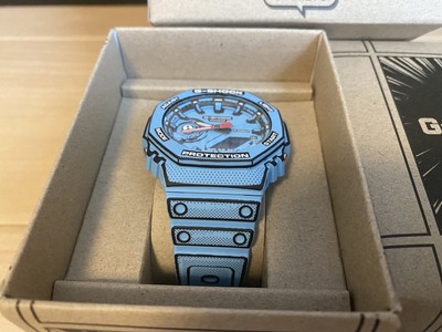 Pre-owned Casio G-shock Manga Theme Ga-2100mng-2ajr Blue Watch Box Jpn