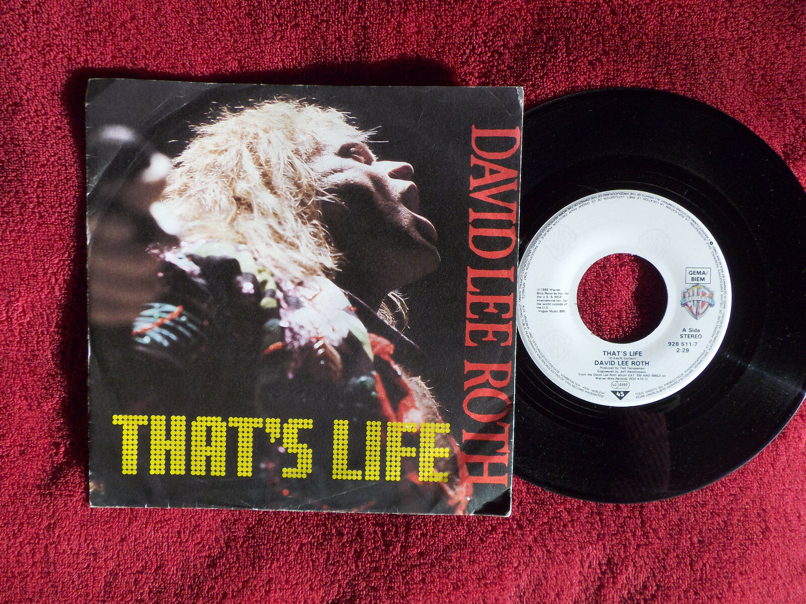 David Lee Roth – That´s life / Bump and grind | Warner Bros. Records 928 511-7 D