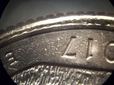 2017 P Quarter Effigy Mounds BU error coin rim error