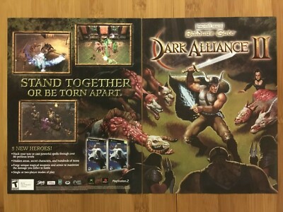 2004 Baldur's Gate Dark Alliance II 2 PS2 Print Ad/Poster Official Art EverQuest