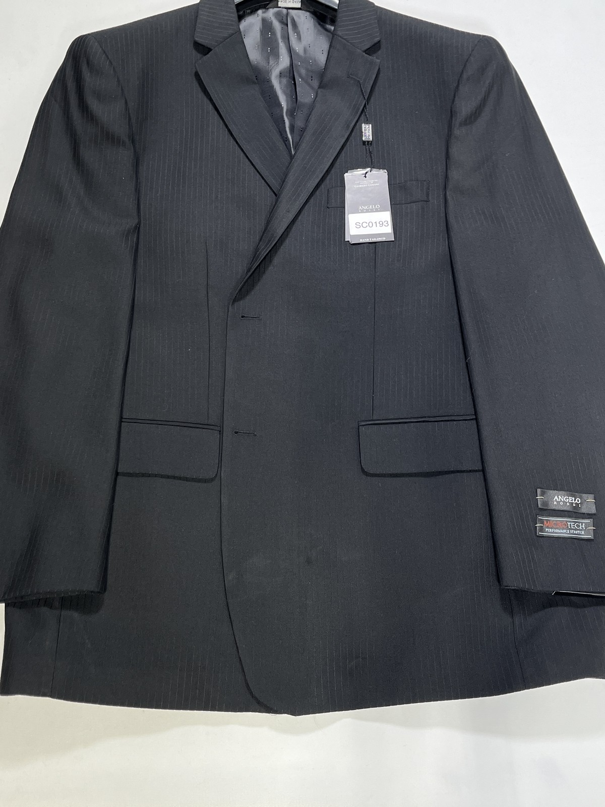 Mens Angelo Rossi Black Two Button Sport Coat 48R NEW