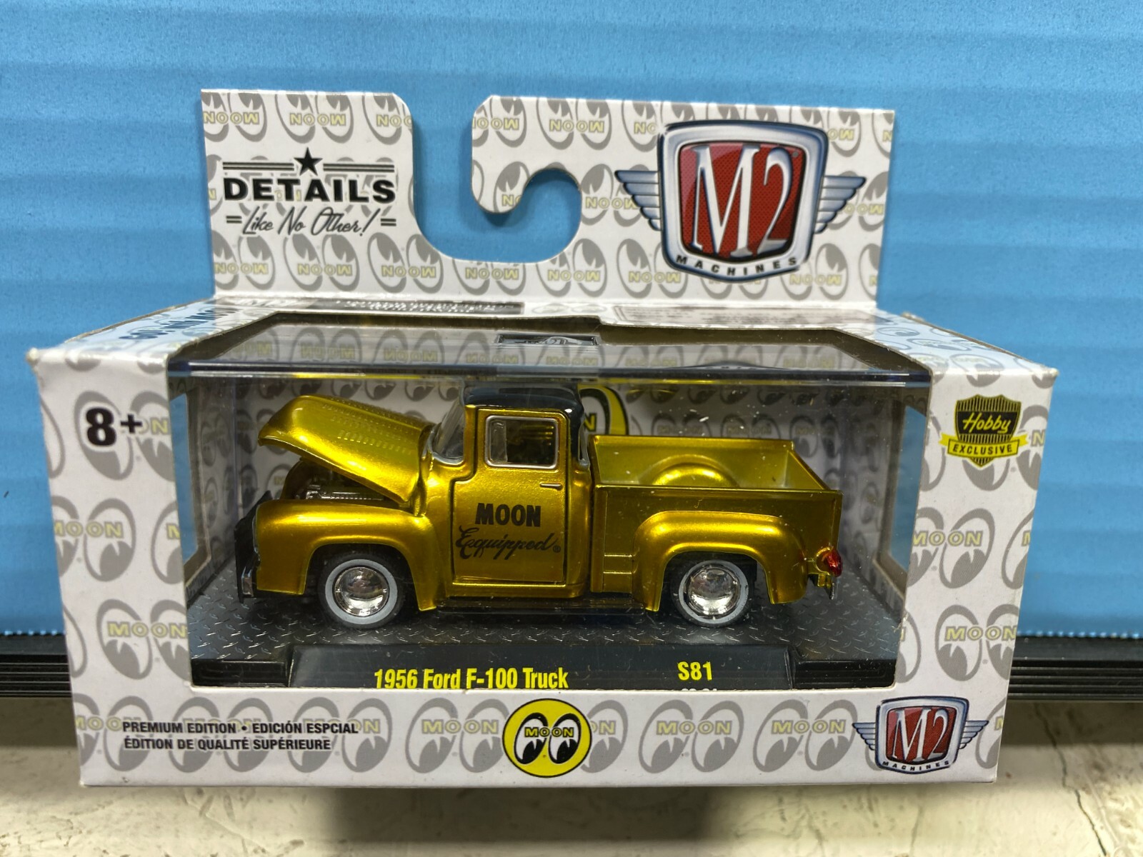 M2 ★56 FORD F100 ★ムーンアイズ ★ GOLD MOONEYES M2 MACHINES MOONEYES 1956 FORD F-100 PICKUP TRUCK R58 YELLOW