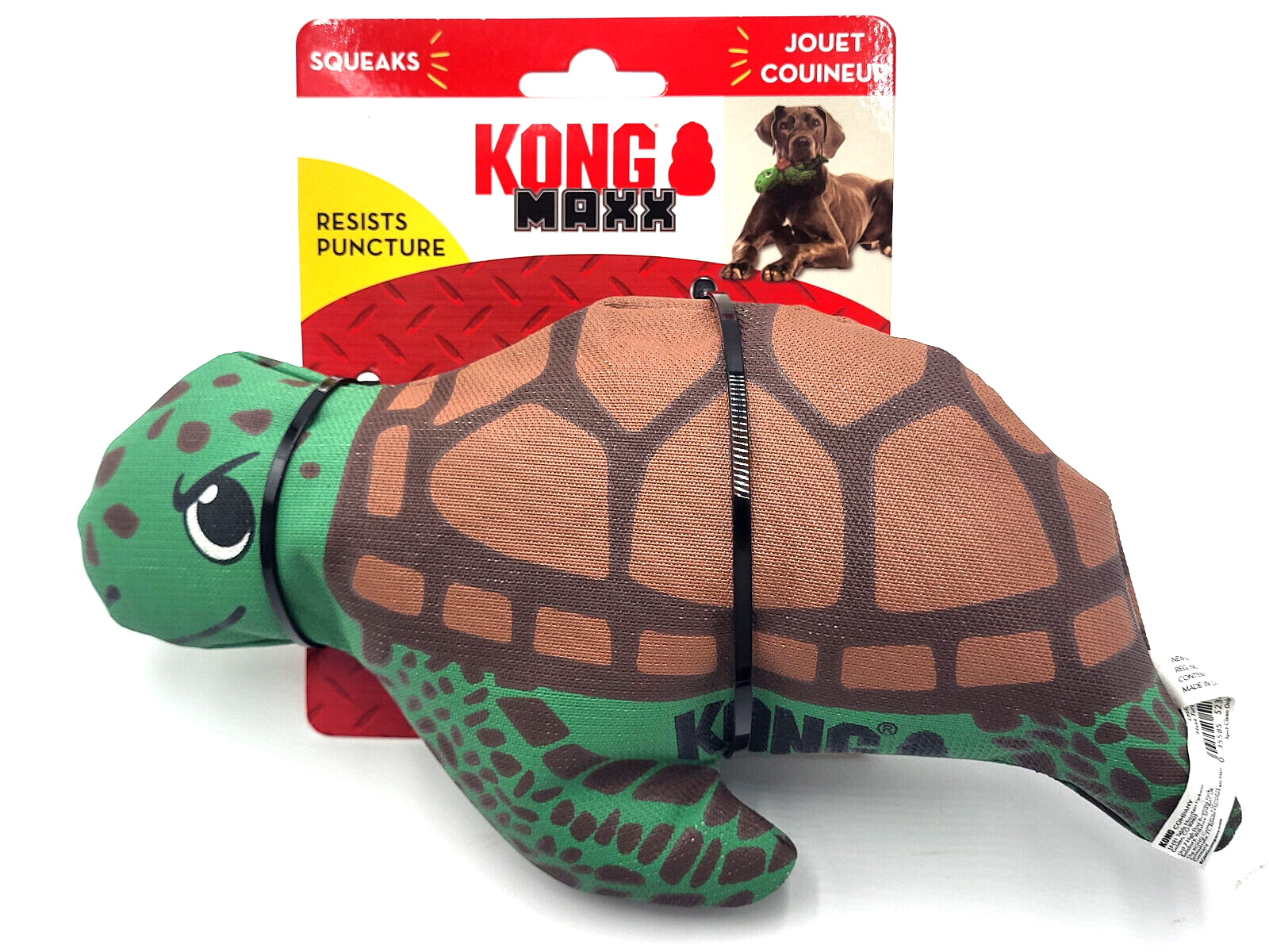 KONG Maxx Turtle Medium Squeaky Durable Puncture Resistant Soft Dog Fetch Toy